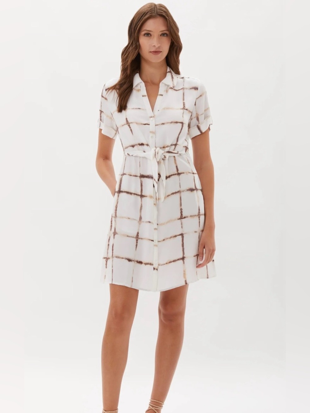 NWT Ecru Knightley Belted Shirt Dress | Melt | Size S |Pockets | front tie waist